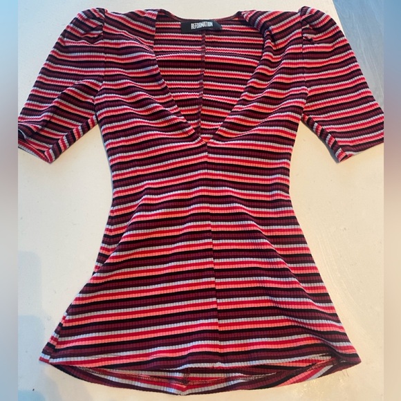 Reformation women’s striped fitted red top XS - Picture 5 of 8